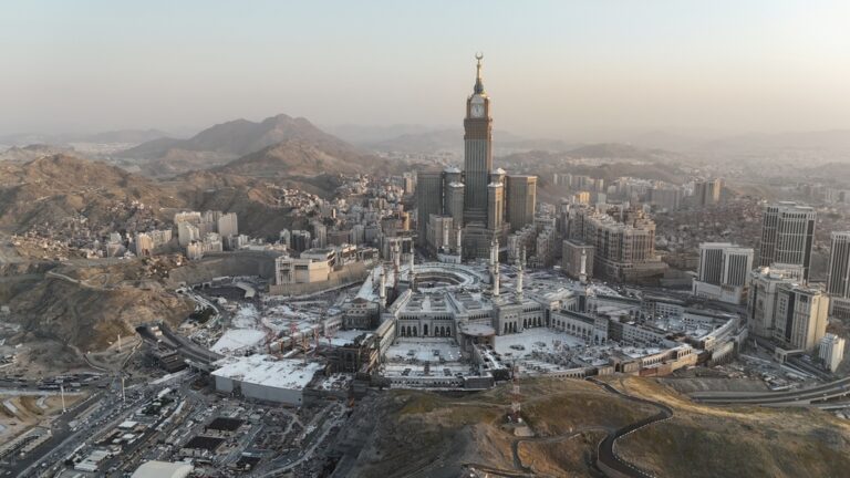 Aerial,View,Mecca,Skyline,,,Makkah,City,Saudi,Arabia,-