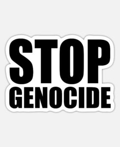 Stop Genocide Sticker 244x300